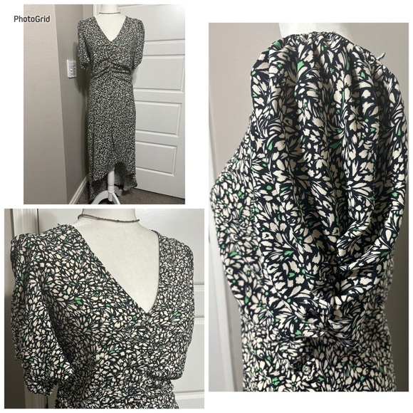 a new day Dresses & Skirts - a new day Floral Midi Puff Sleeve Dress